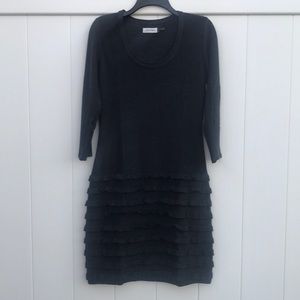Calvin Klein Charcoal Wool Blend Sweater Dress